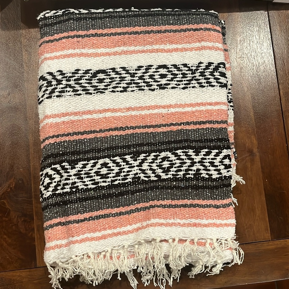 Pink and Grey throw
